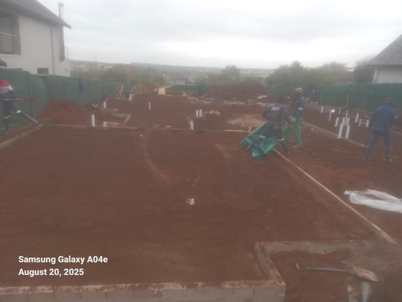 Foundation and earthworks for new building