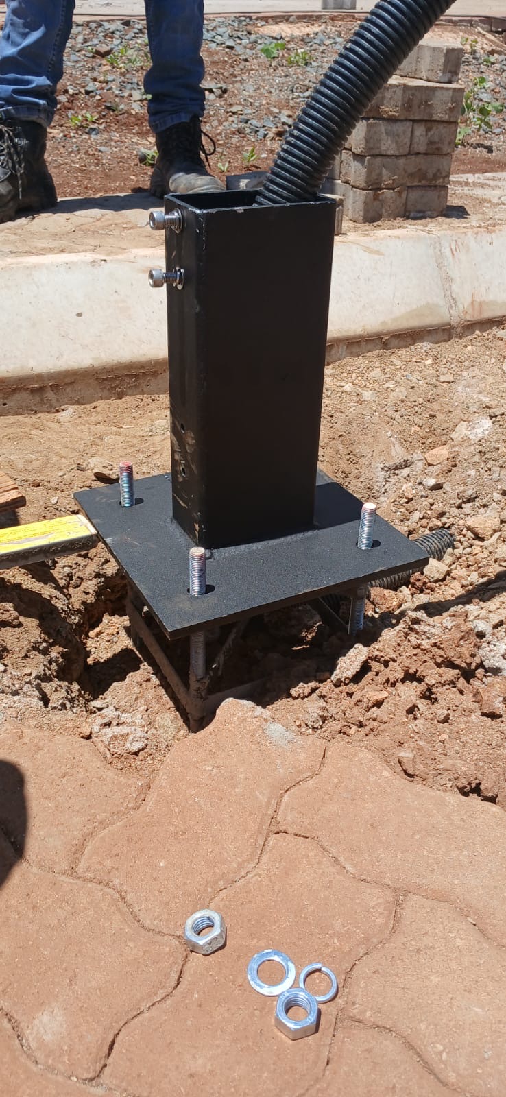 Foundation and conduit from another angle